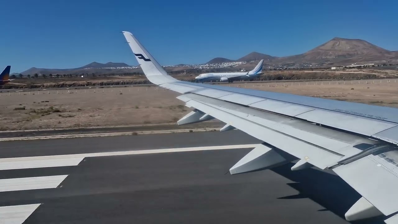 Finnair Airbus A321 short takeoff from Lanzarote ACE/GCRR.