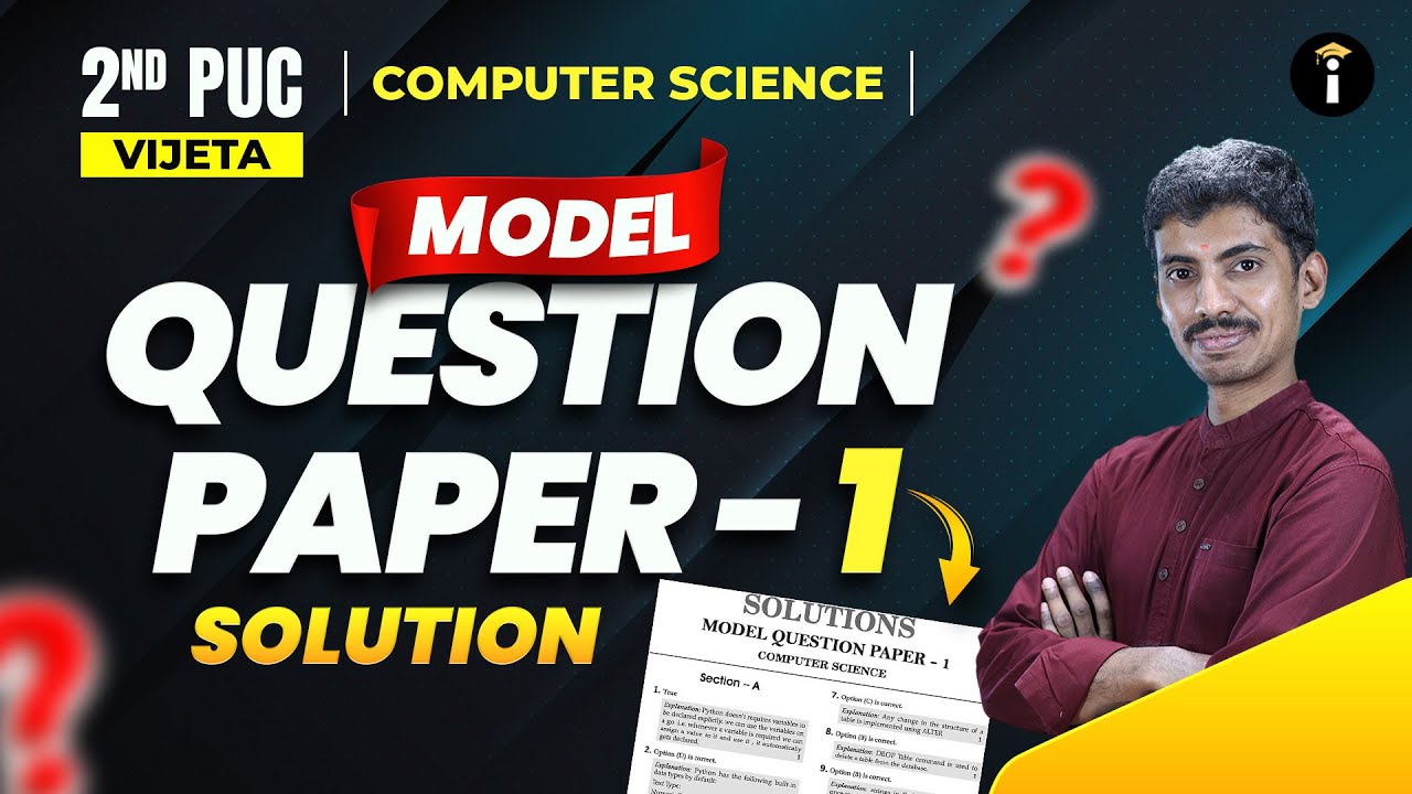 Model Question Paper Solving | 2nd PUC Computer Science