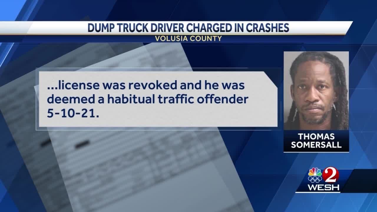 Dump truck driver arrested after hitting 9 vehicles, injuring 15 people in Daytona Beach