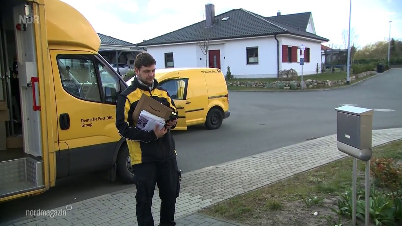 Paket Zusteller im Stress