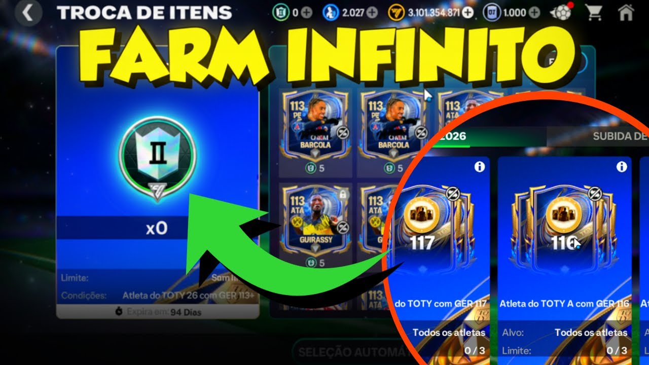Garanta seu 117 com essas Dicas no Fc Mobile 26!!! Farm Infinito!