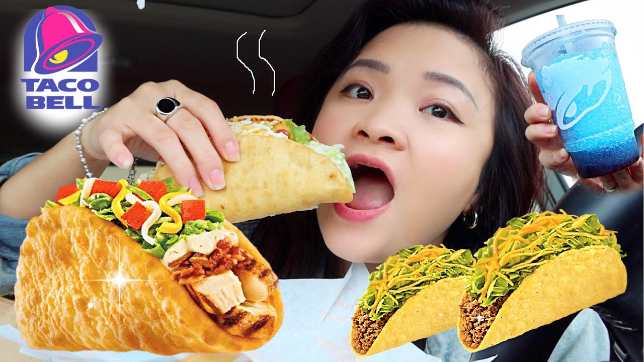 Taco Bell Mukbang | Ăn Taco Bell Trên Xe Drive Thru Eating Taco Bell In the Car | Bacon Club Chalupa