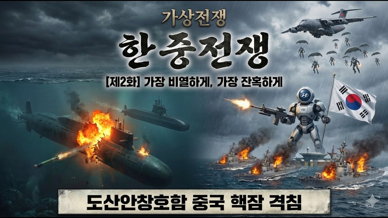 한중전쟁 [제2화] | 60조원 캐나다 잠수함 수주를 지켜라! | 아틀라스 군 로봇 투입 자비없는 응징 | 가상전쟁