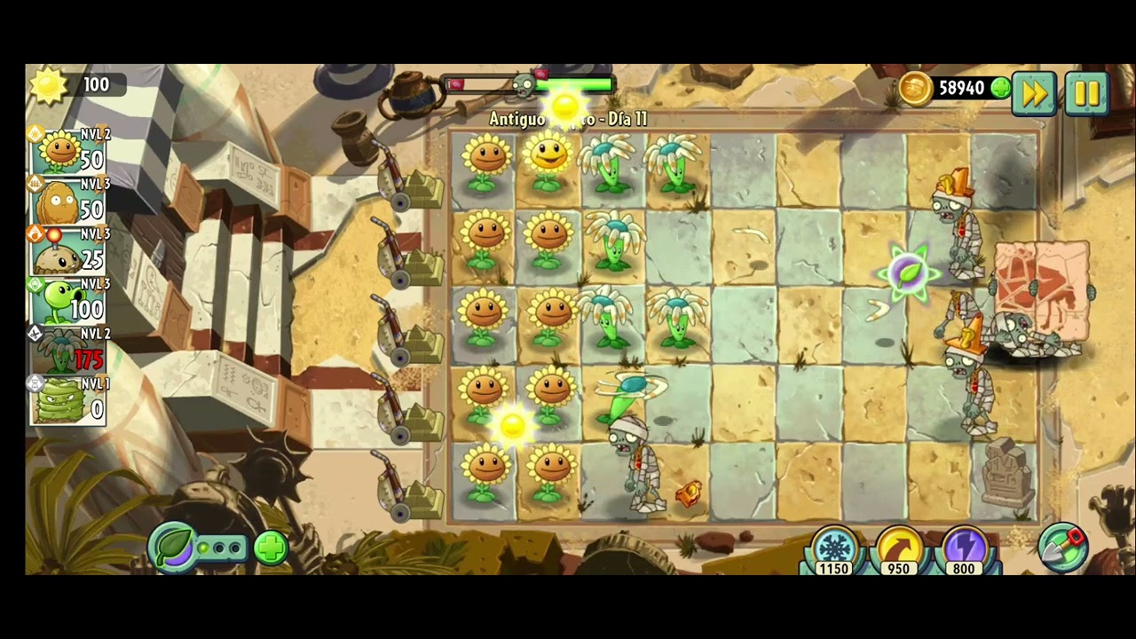 Pvz2 antiguo Egipto - día 11 #plantas_vs_zombies @Xiuhcóatljuegos  pvz2