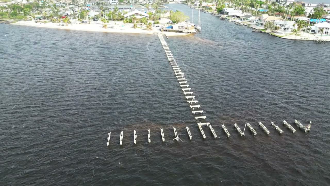Cape Coral Beach Aerial View