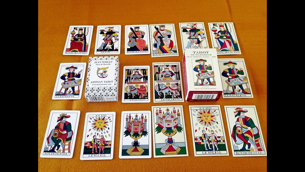 TAROT DE MARSELLA DE JEAN NOBLET (ARTISAN TAROT vs JEAN CLAUDE FLORNOY) | COMPARATIVA DE 2 MAZOS