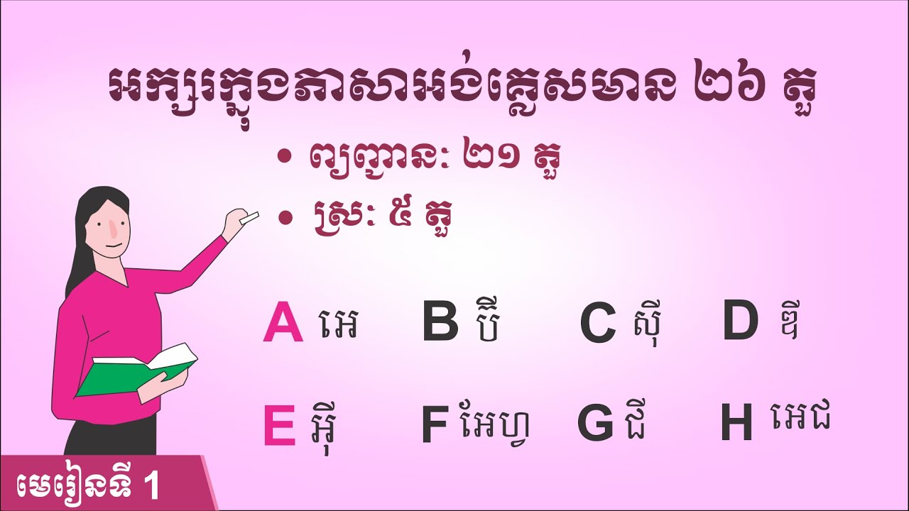 #01-​រៀនព្យញ្ជានៈ និង ស្រៈ អង់គ្លេស English alphabet (consonant and vowel) | SChBeginner