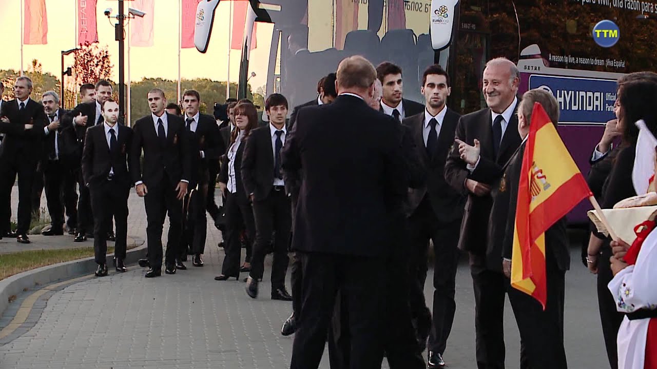 Powitanie reprezentacji hiszpanii w Gniewinie (spain team in gniewino)
