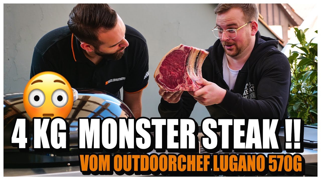 4 kg MONSTER STEAK grillen! Wir testen den Outdoorchef Lugano 570 G mit einem RIESIGEN STEAK!