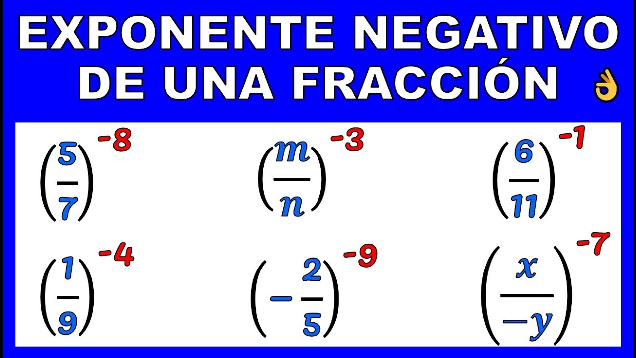 EXPONENTE NEGATIVO DE UNA FRACCION