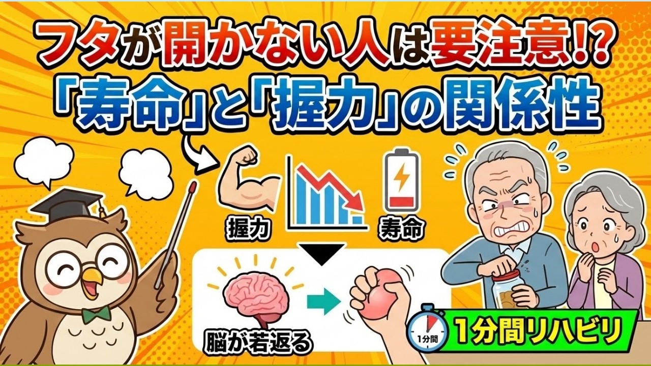 【老後のため必見】フタが開かない人は要注意!? 「寿命」と「握力」の関係性〜脳が若返る1分間・指先リハビリ〜
