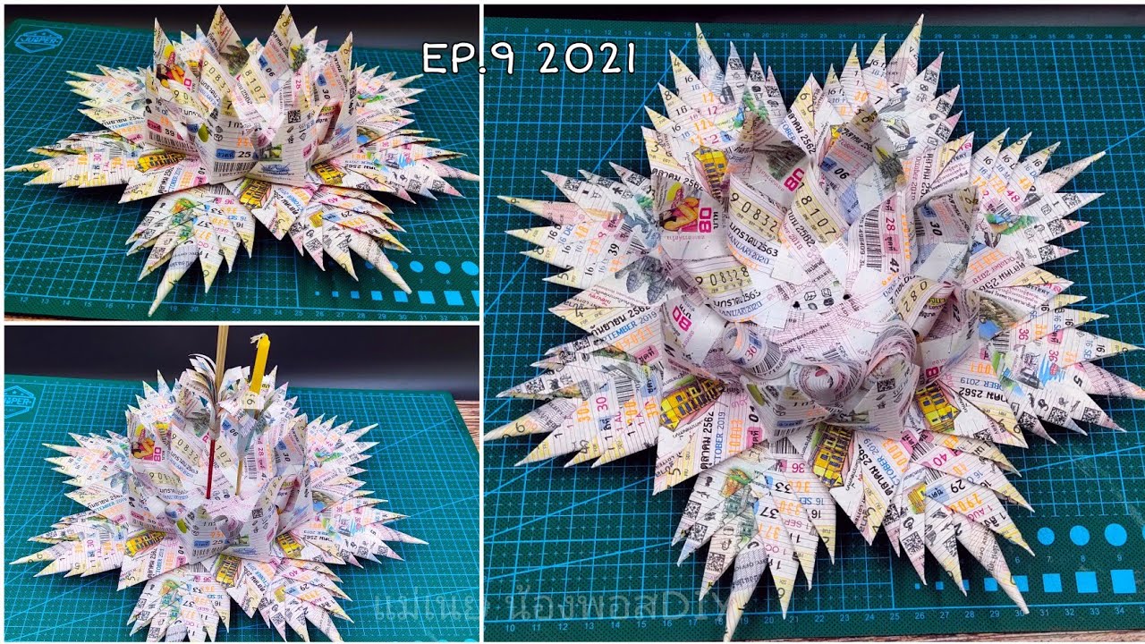 DIY How To Make a Krathong//EP.9 ทำกระทงล๊อตเตอรี่ ปี2021/แม่เนย น้องพอสDIY