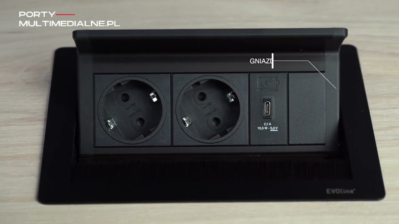 EVOline FlipTop Push – port multimedialny do kuchni i biura