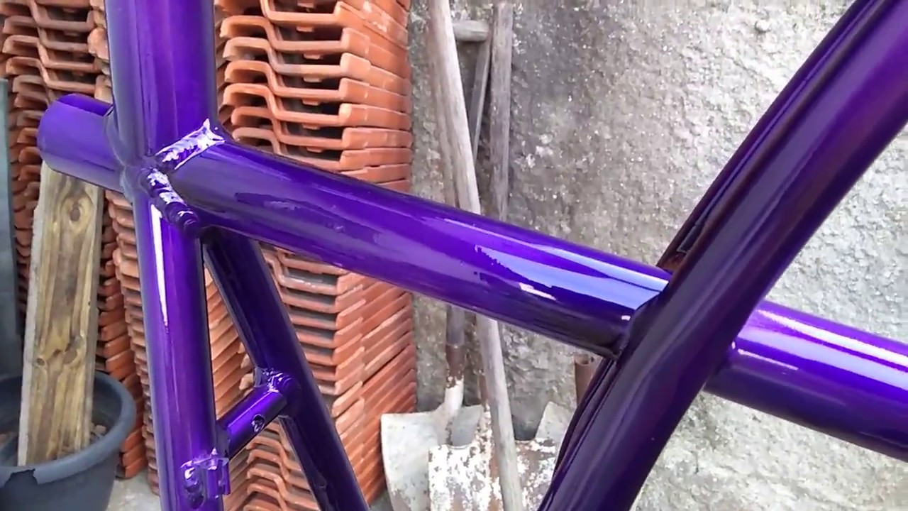 Caloi 100 pintura com verniz vitral violeta