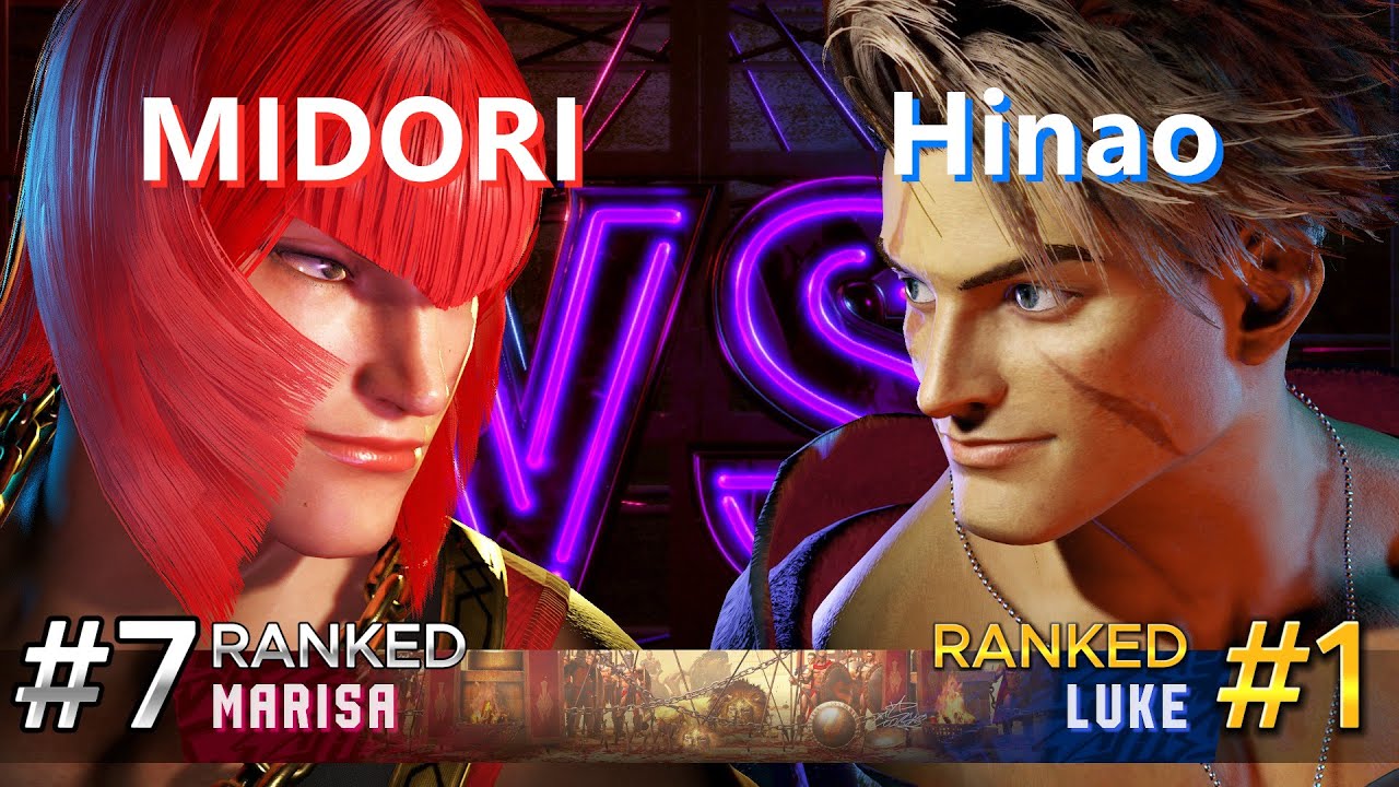 SF6⚡MIDORI (#7 Ranked Marisa) vs Hinao (#1 Ranked Luke)⚡High Level Gameplay