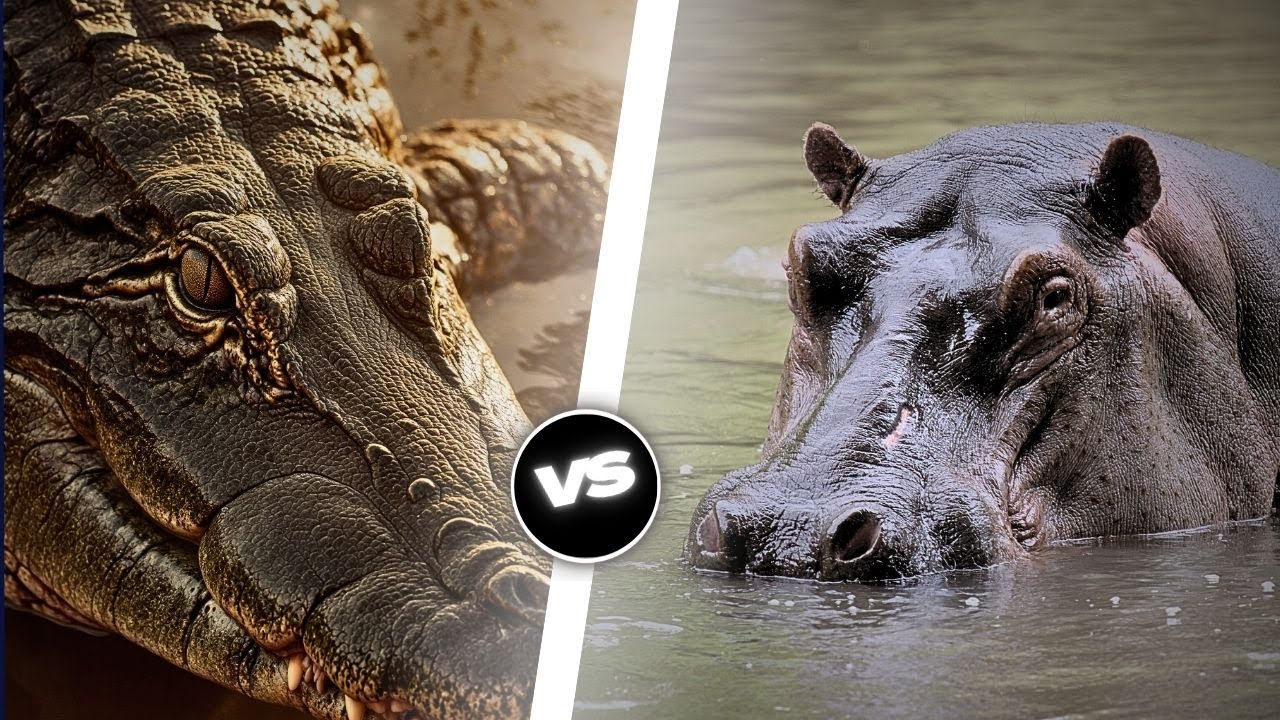 crocodile VS hippopotame: qui sera le vainqueur?