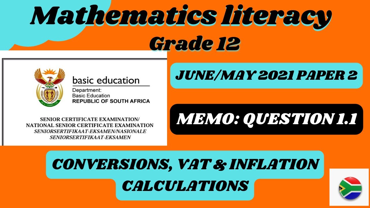 Grade 12 Mathematics literacy paper 2 exam guide (May/June 2021) | Question 1.1