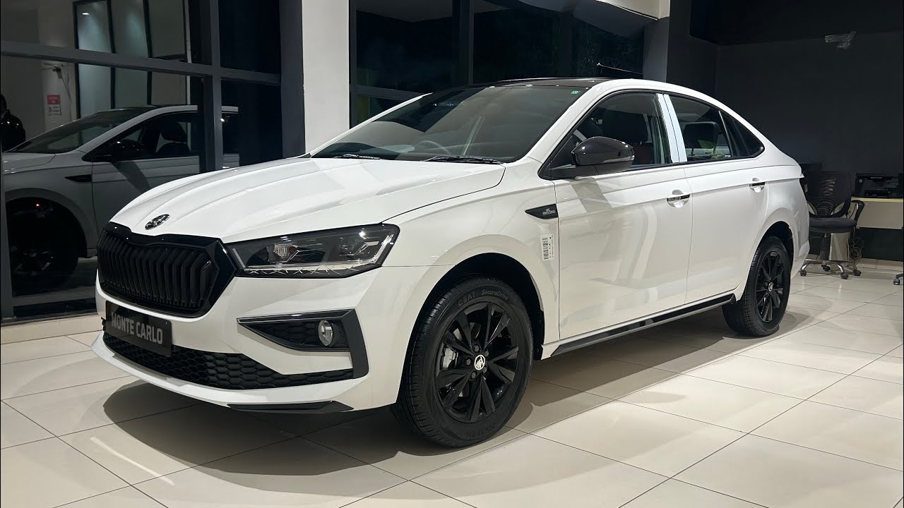 Škoda Slavia Monte Carlo (White) | Walkaround & Features Overview