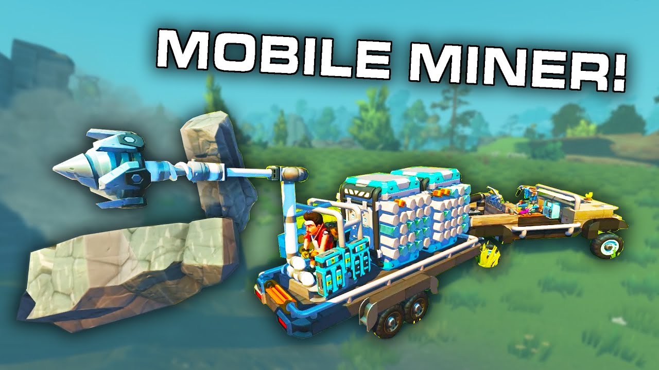 Этот шахтёрский прицеп оснащён всем необходимым для сбора ресурсов! (Scrap Mechanic Survival, эпи...