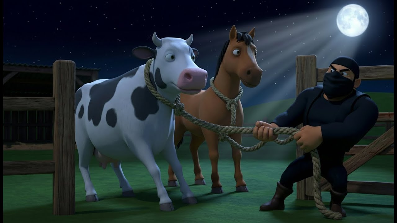 Thief Steals All Animals from Old MacDonald’s Farm 😱  Police Catch the Criminal 🚓