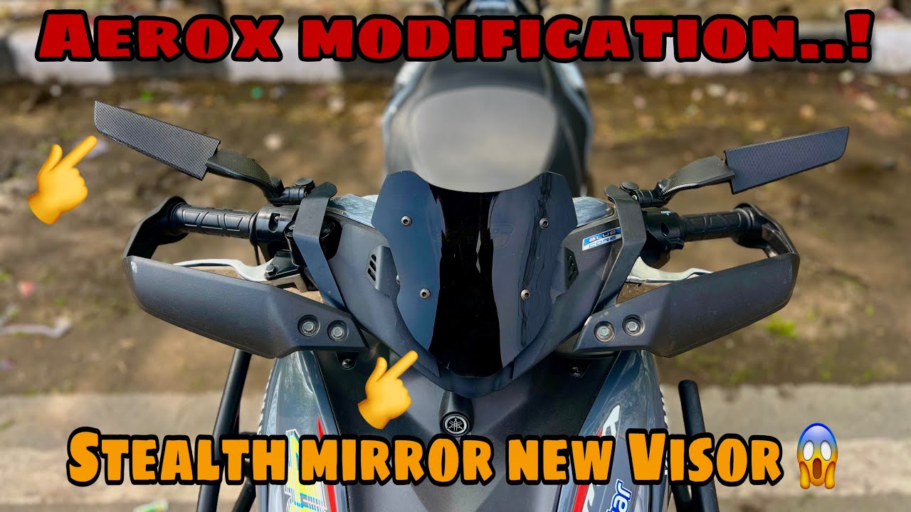 Installing wing Mirror & Autobort Visor 🤩 | Aerox Modification | Techno khan