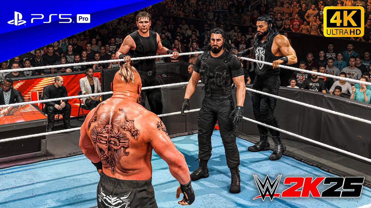 WWE 2K25 — Брок Леснар против Щита | Гандикап-матч один на три | PS5™ Pro [4K60]
