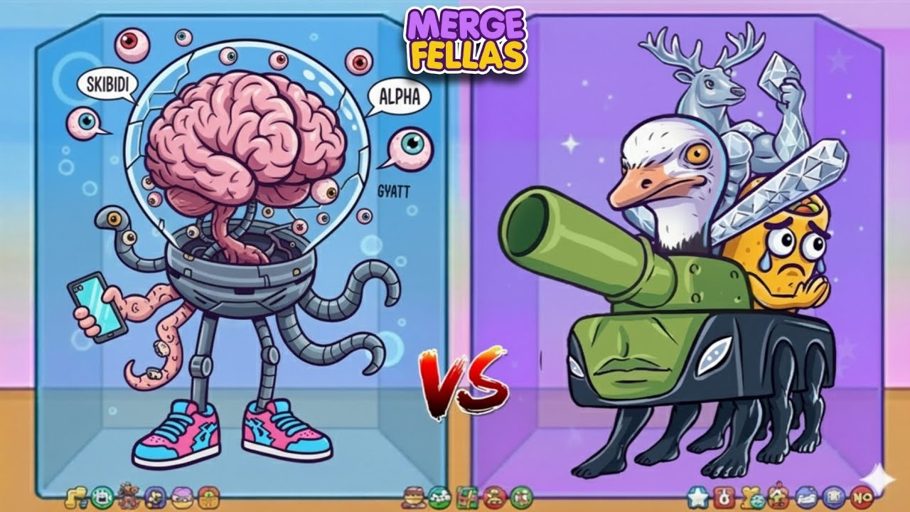 Merge Fellas ITALIAN BRAINROT 13 vs ITALIAN BRAINROT 12 ⁉️ BOSS  New Update ‼️Reaching Max Level !