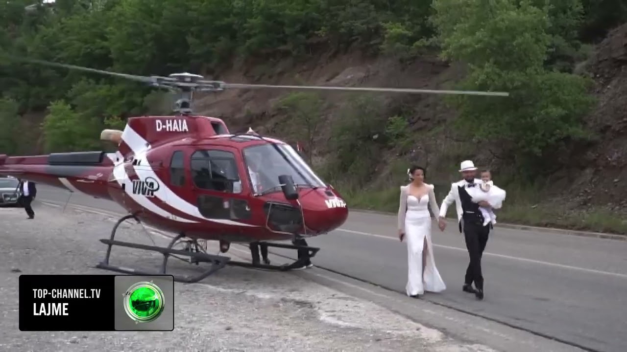 Top Channel/ Dasmë ëndrrash në Librazhd! Dhëndri merr nusen me helikopter