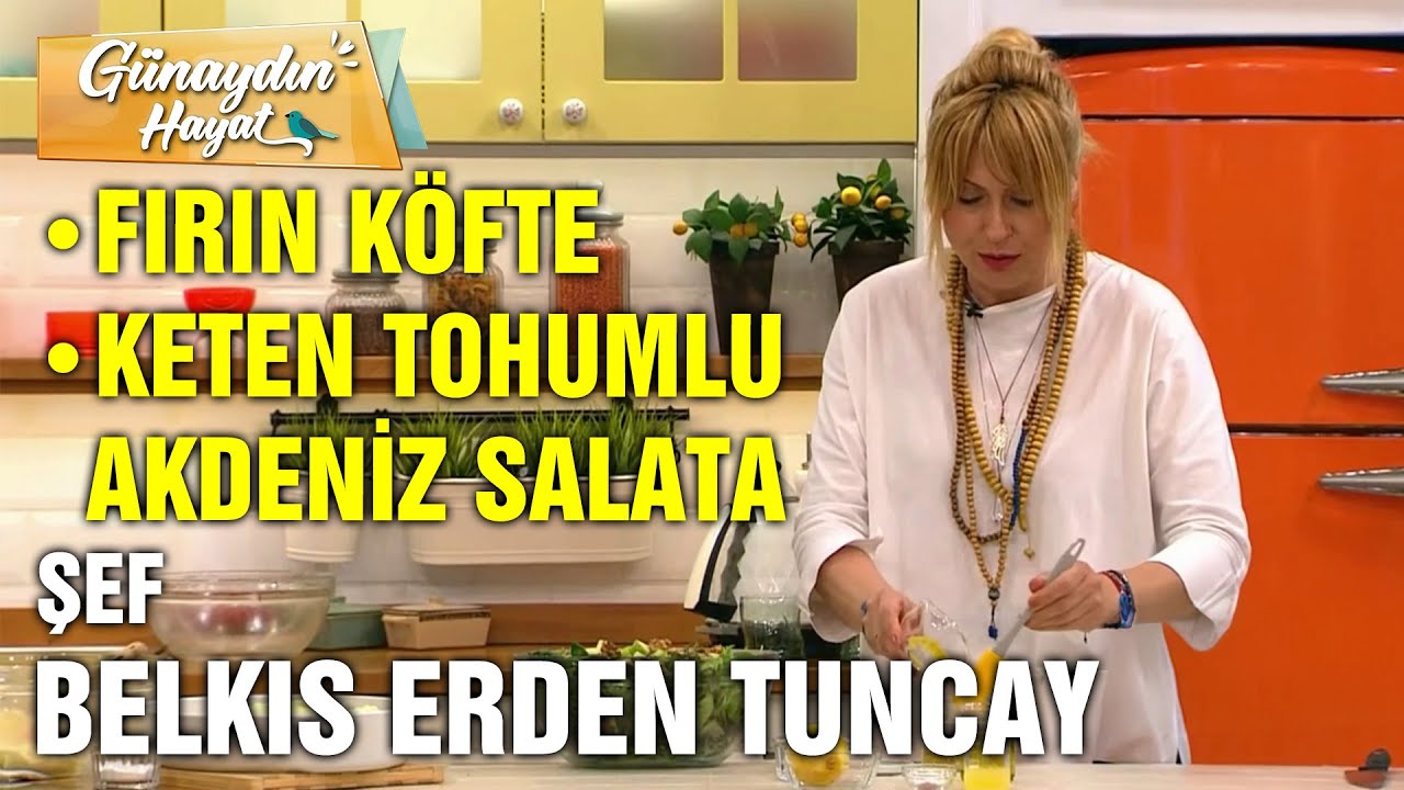 Karamelize Soğanlı ve Püreli Fırın Köfte Tarifi | Keten Tohumlu Akdeniz Salata | Belkıs Erden Tuncay