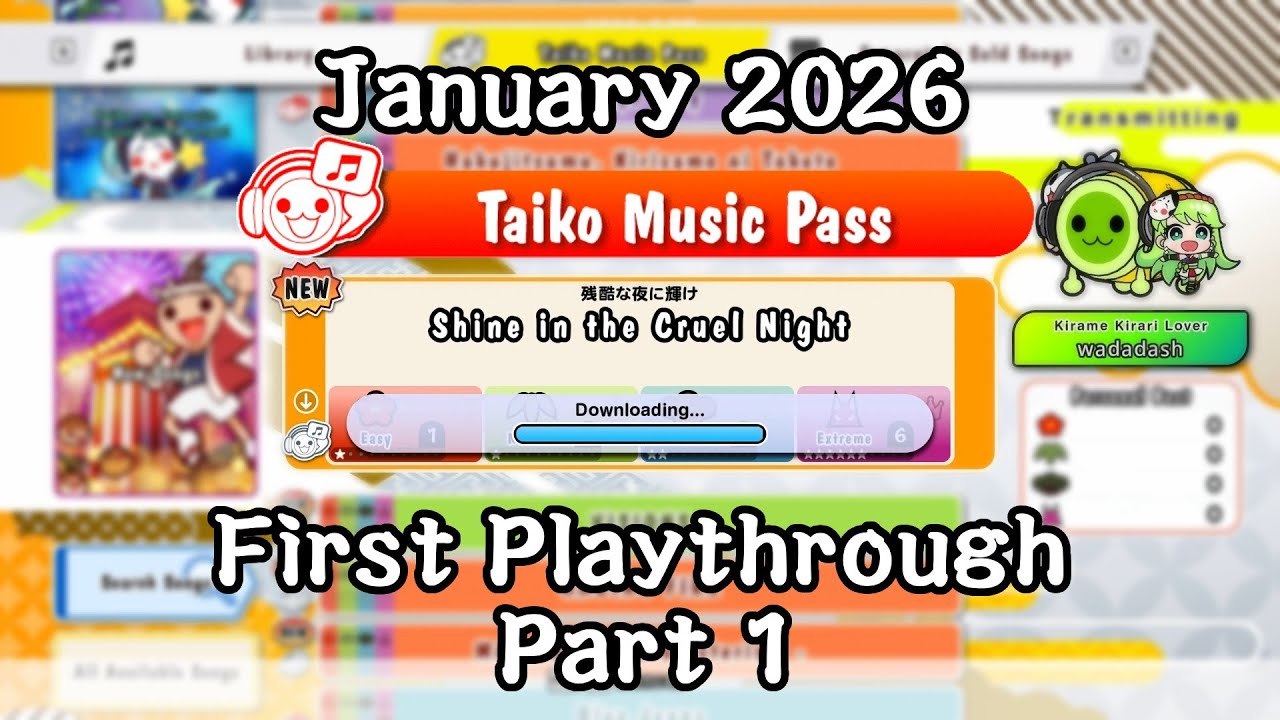 January 2026 Taiko Music Pass Songs First Playthrough (Part 1)【Taiko no Tatsujin Rhythm Festival】
