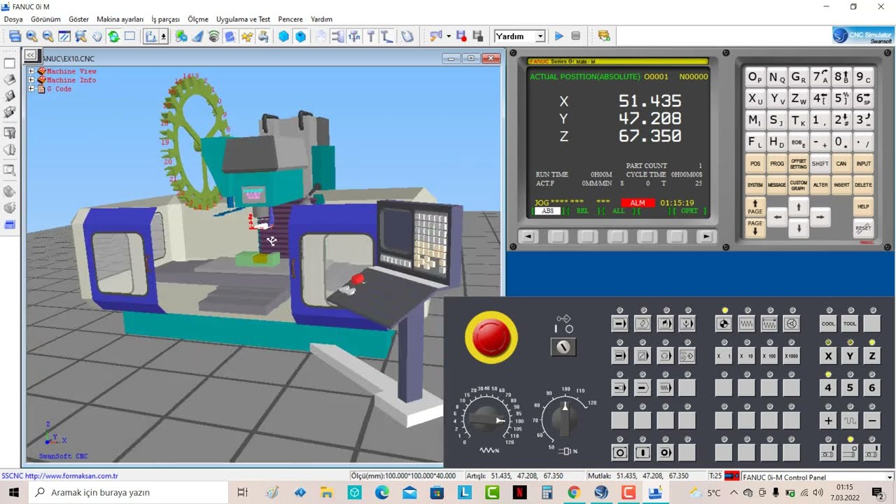 1) FANUC CNC FREZE  -PARÇA SIFIRLAMA- TAKIM OFFSETLERİ TANIMLAMA- YENİ PROGRAM OLUŞTURMA