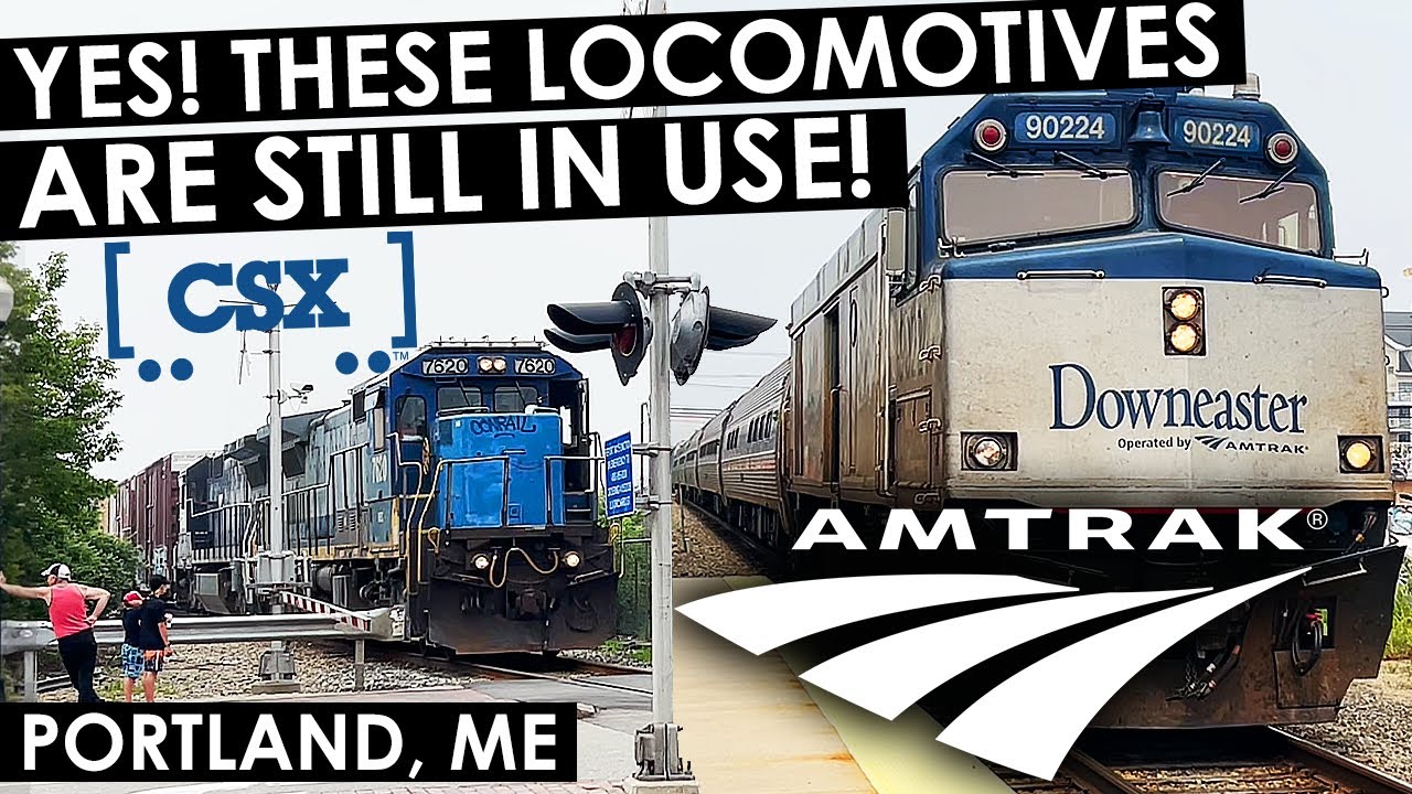 RARE USE of CSX C40-8 Standard Cabs and Amtrak F40PH Locomotives in Portland, Maine in 2023!