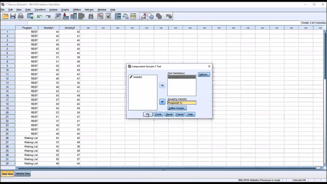 Comparison of Independent-Samples T Test and Paired-Samples T Test using SPSS