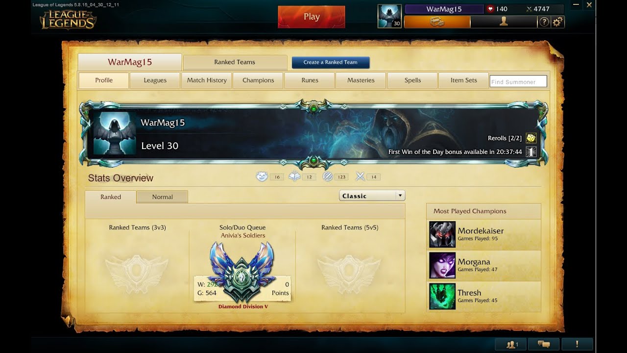 League of Legends - Mordekaiser Quadra Kill Top vs Nautilus - Full Ranked Game 16.05.2015