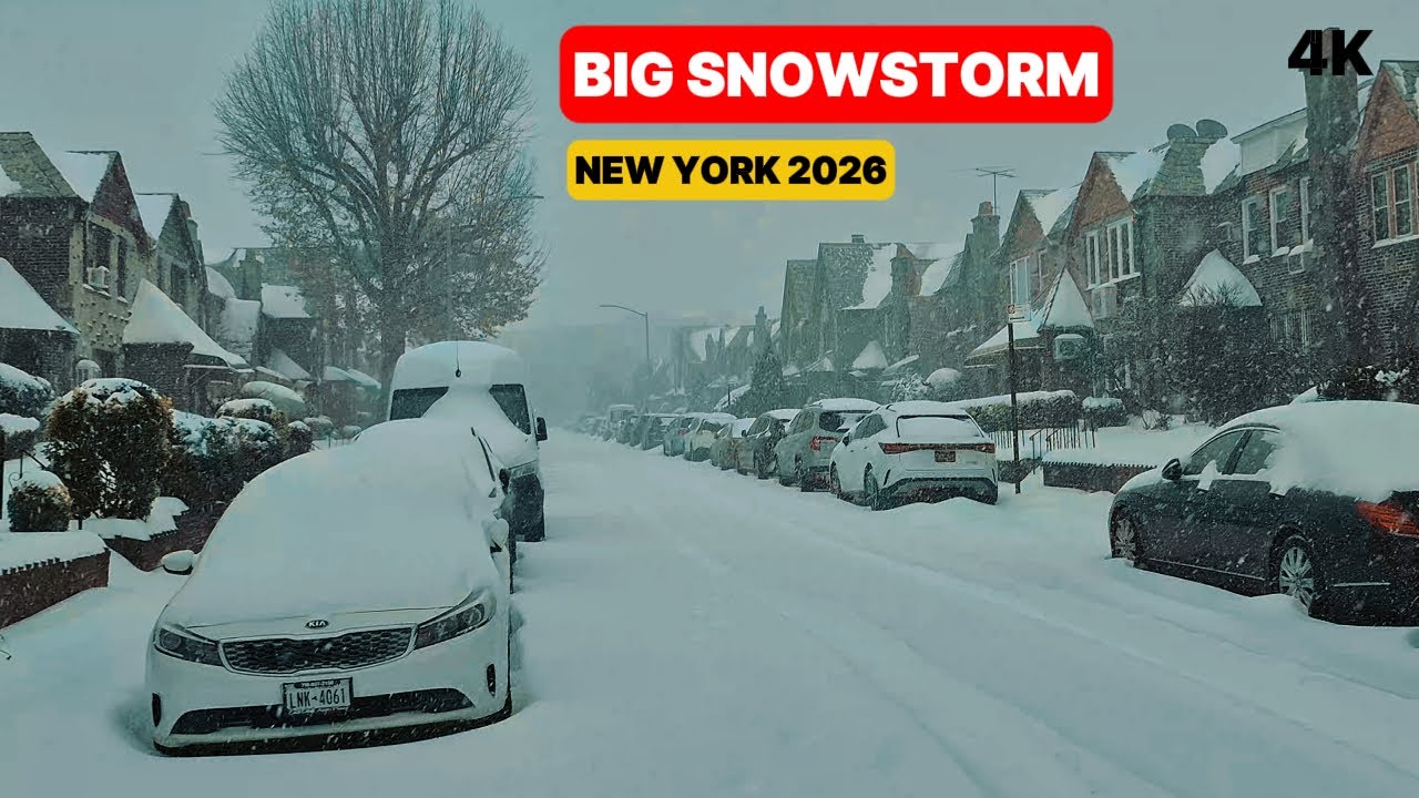 Super Big SNOWSTORM . NEW YORK 2026 [ 4K ] walking tour