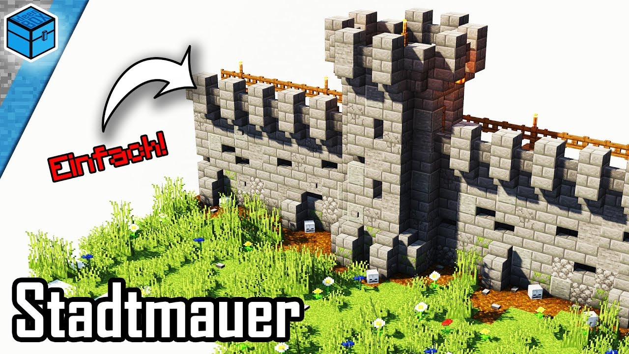 Minecraft Mauer bauen 🏰 | Stadtmauer in Minecraft bauen deutsch