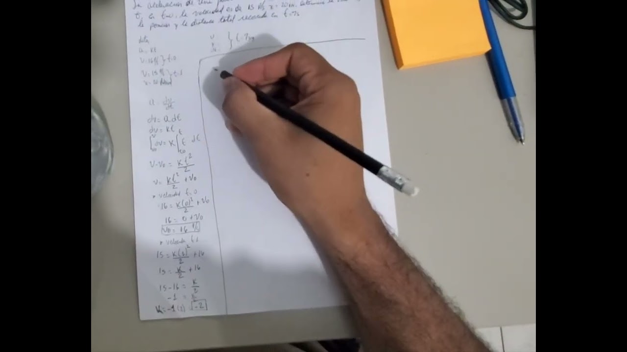 Buscando la velocidad,posición y distancia total recorrida a partir de la aceleración y el tiempo.
