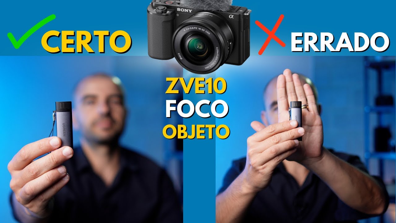 ZV-e10 com foco em OBJETOS. Como configurar o foco para priorizar o primeiro plano com objetos.
