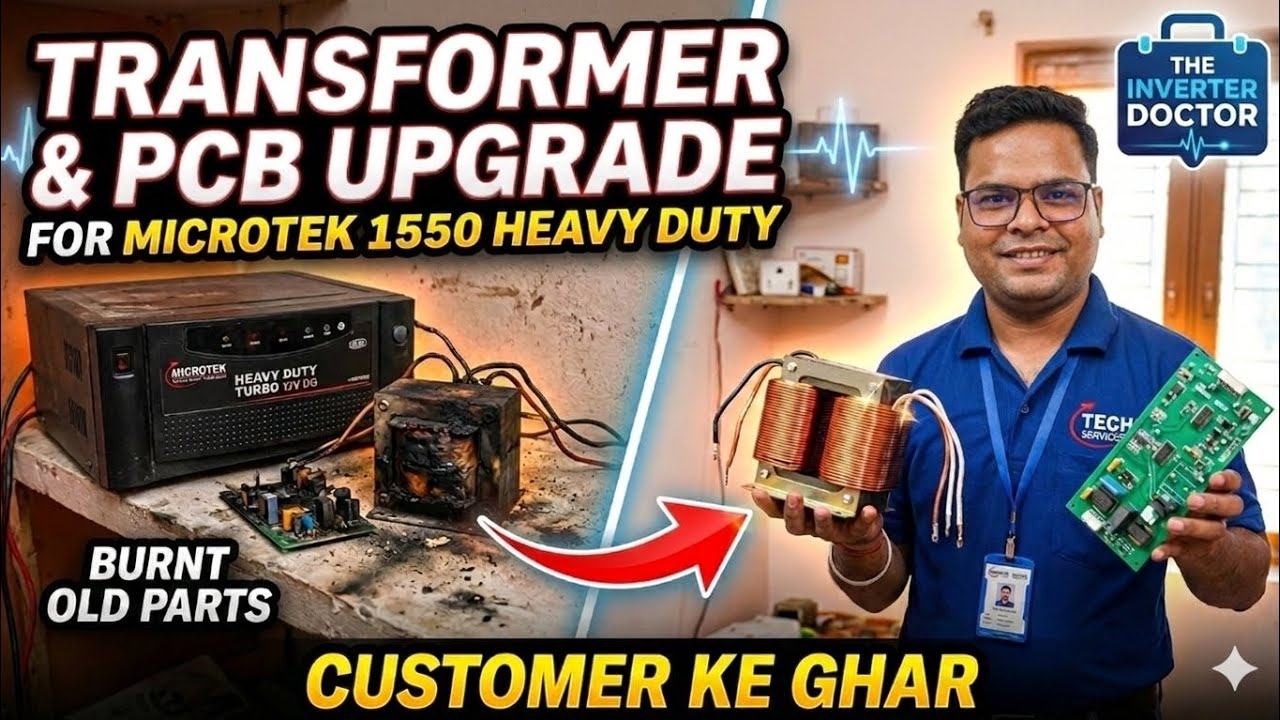 Microtek 1550 Inverter Transformer & PCB Change | Burnt Inverter Repair at Home