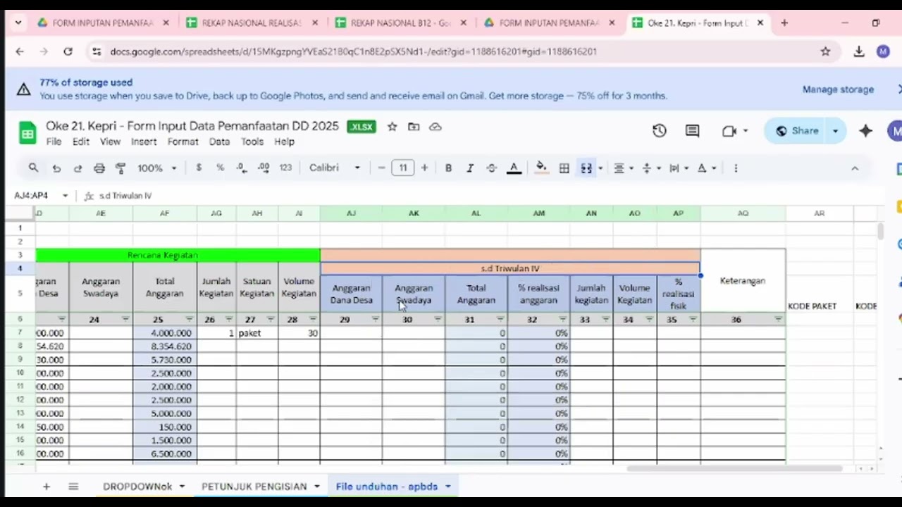 Tutorial  Pendataan Realisasi Pemanfaatan DD 25