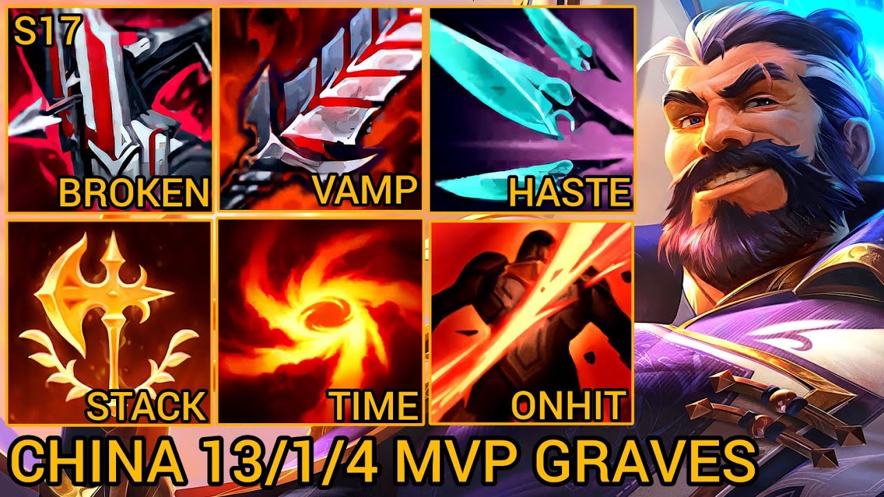 Challenger Graves MVP 13/1/4 - China Server Wild Rift Best High Tier New Build Season 17