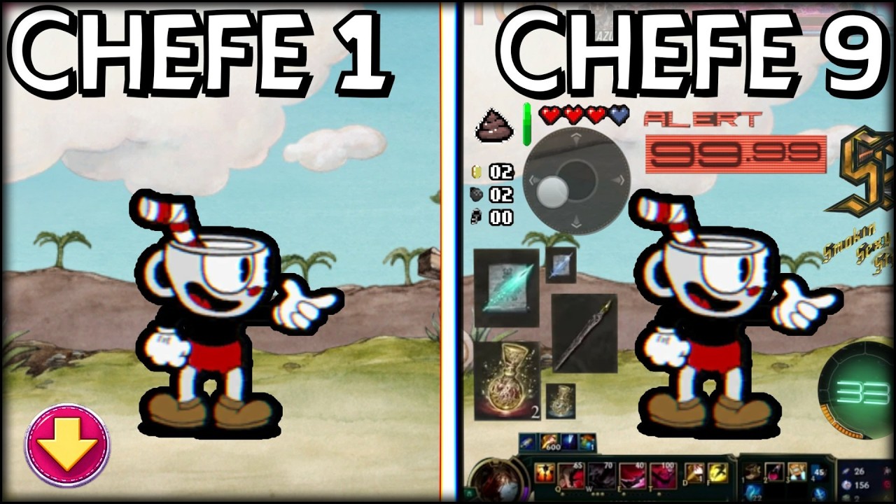Cuphead Speedrun, mas a tela piora a cada chefe!