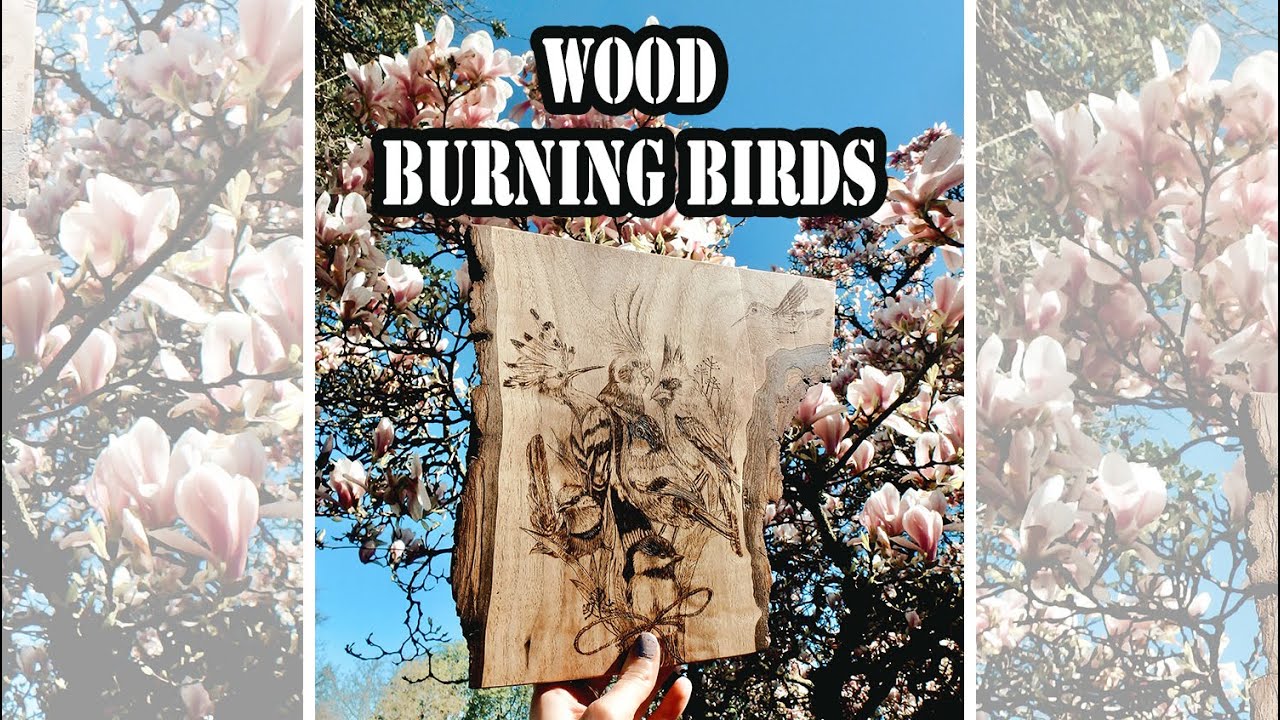 Woodburning birds by hand &bull; art in progress