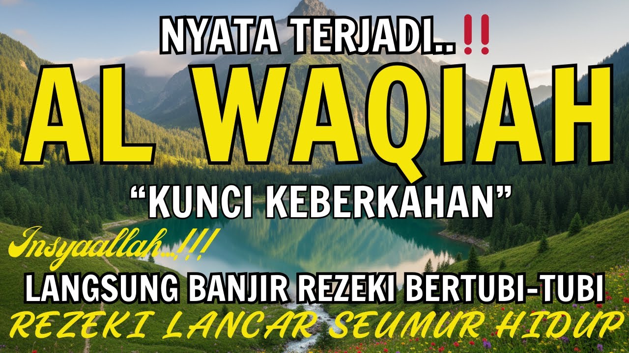 Baca Al WAQIAH 7x, DENGARKAN TERBEBAS HUTANG, PINTU REZEKI DATANG  BERLIPAT-LIPAT, DOA PEMBUKA REZEK
