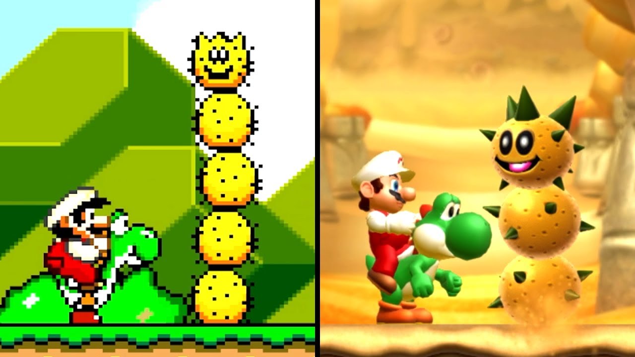 Evolution of Pokey in Super Mario Series (1988-2022)
