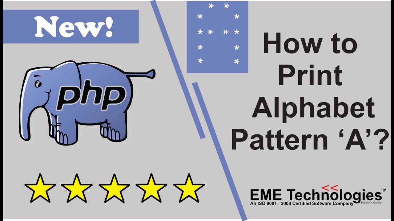 How to Print Alphabet letter 'A' using Star in PHP