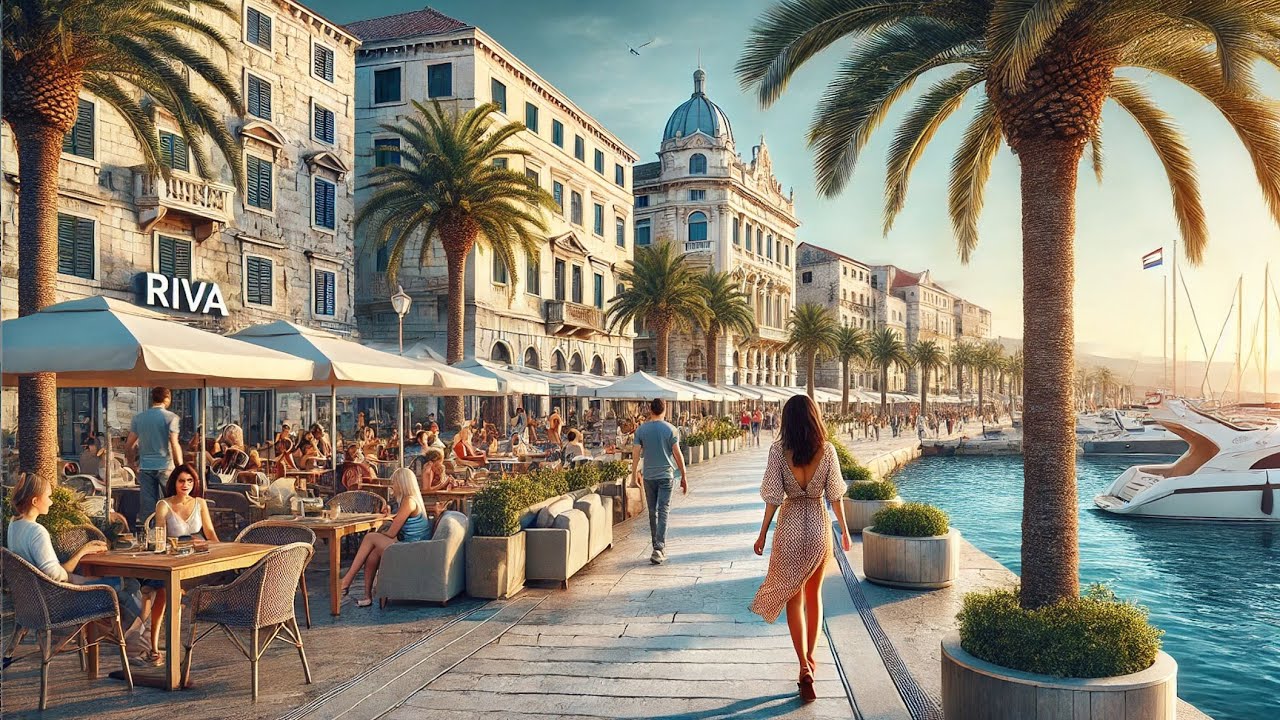 Сплит, Хорватия 🇭🇷 Октябрь ☀️ 2023 Пешеходная экскурсия в разрешении 4K, 60