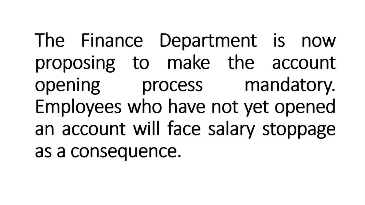 Salary Stoppage for CP Employees: Mandatory CP Fund Account Opening Policy