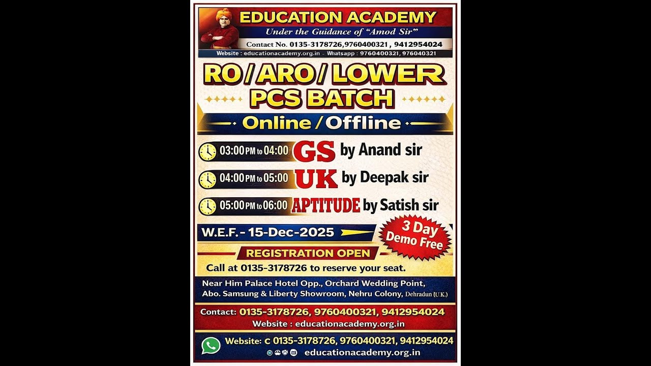 RO/ARO LOWER PCS BATCH POLITY CLASS @educationacademy2487