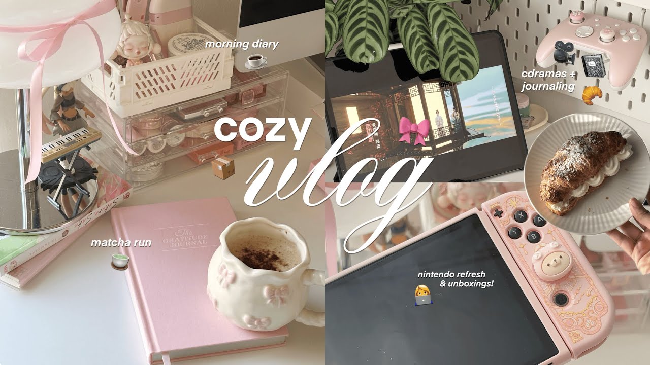 cozy vlog; ｡ꪆৎ ˚🍵 aesthetic room, morning diary, journaling & matcha run